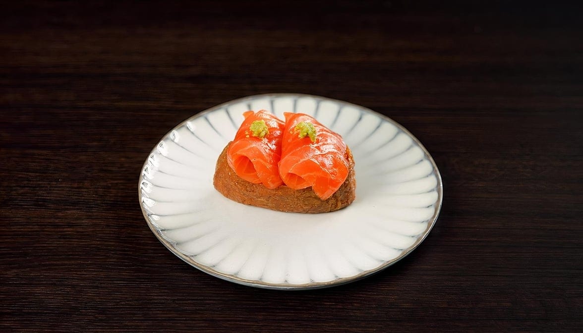 Konbu-Jime Salmon Inari.