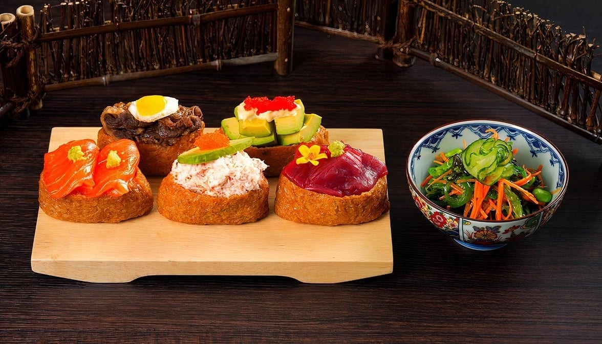 5pc Inari Set (+ Housemade Seaweed Salad).