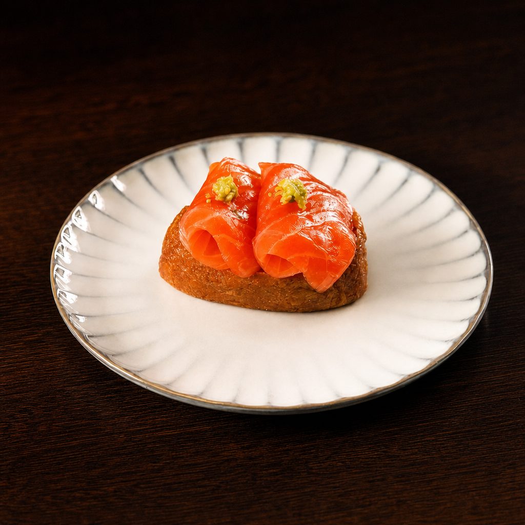 Konbu-Jime Salmon Inari.